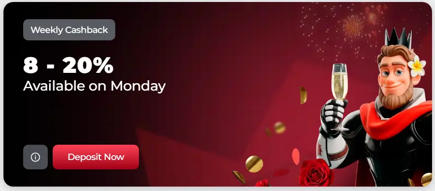 Kingpari Casino UK Weekly Cashback